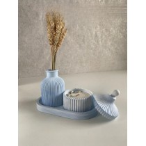 Concrete Vase Blue and White 