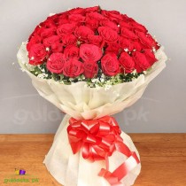 Bunch of 50 Red Roses Arrangement