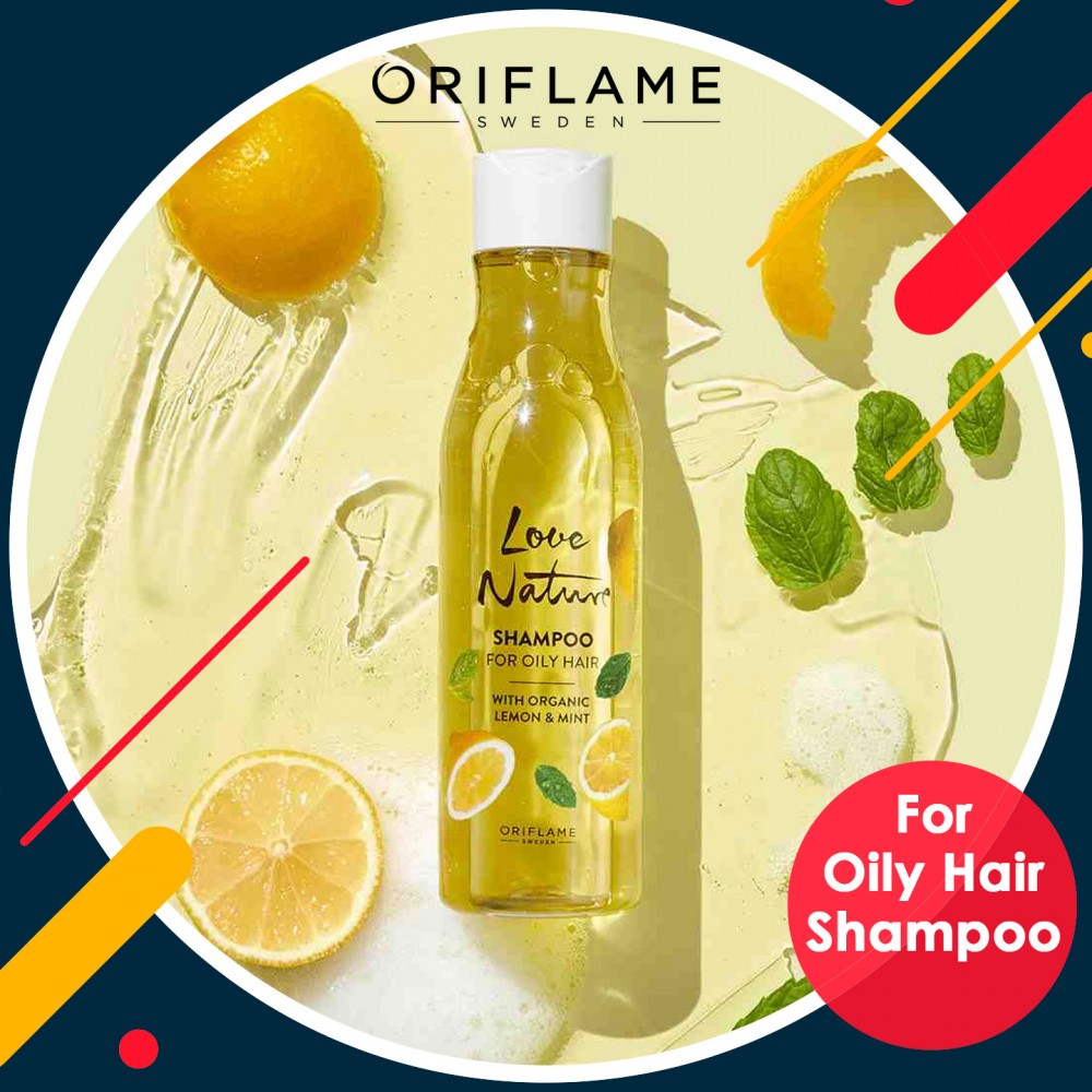 LOVE NATURE Shampoo For Oily Hair with Organic Lemon & Mint