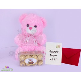 New Year with Cute Teddy Yummy Chocolate