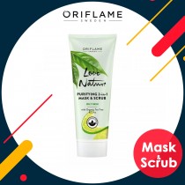 LOVE NATURE Purifying 2-in-1 Mask & Scrub with Organic Tea Tree & Lime