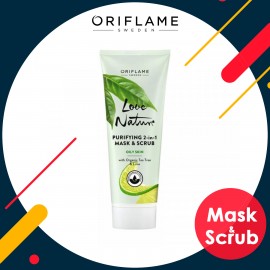 LOVE NATURE Purifying 2-in-1 Mask & Scrub with Organic Tea Tree & Lime