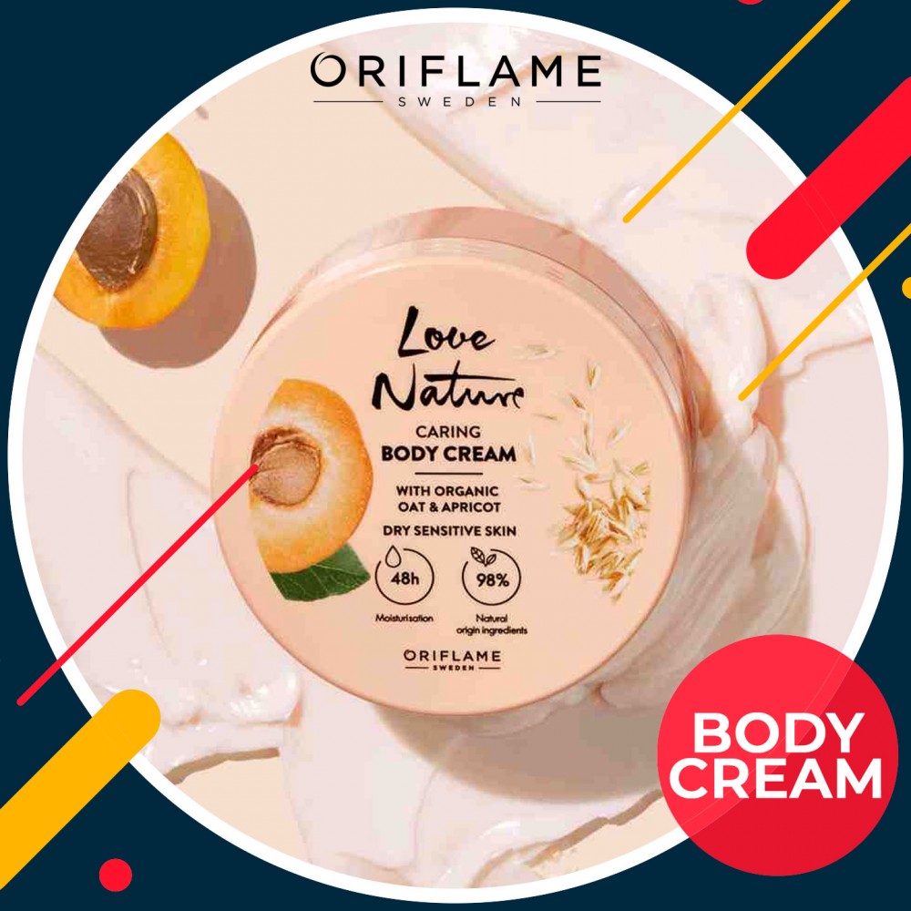 LOVE NATURE Caring Body Cream with Organic Oat & Apricot