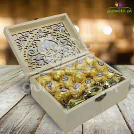 Heart Wood Box With Full of Chocolate