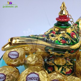 New Year Celebration With jini lamp and Chocolates