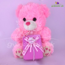 Teddy Bear with Chocolate for Baby Girl