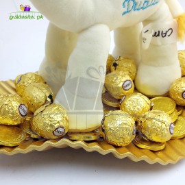 New Year Celebration with Beautiful Camel and Chocolate Coins 