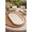 CONCRETE Handmade Decorative Tray Shell Shape White Multipurpose Jewelry Organizer Cosmetic Candle Tray Home Decor (Gold Rectangle in White)