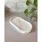 CONCRETE Handmade Decorative Tray Shell Shape White Multipurpose Jewelry Organizer Cosmetic Candle Tray Home Decor (Gold Rectangle in White)