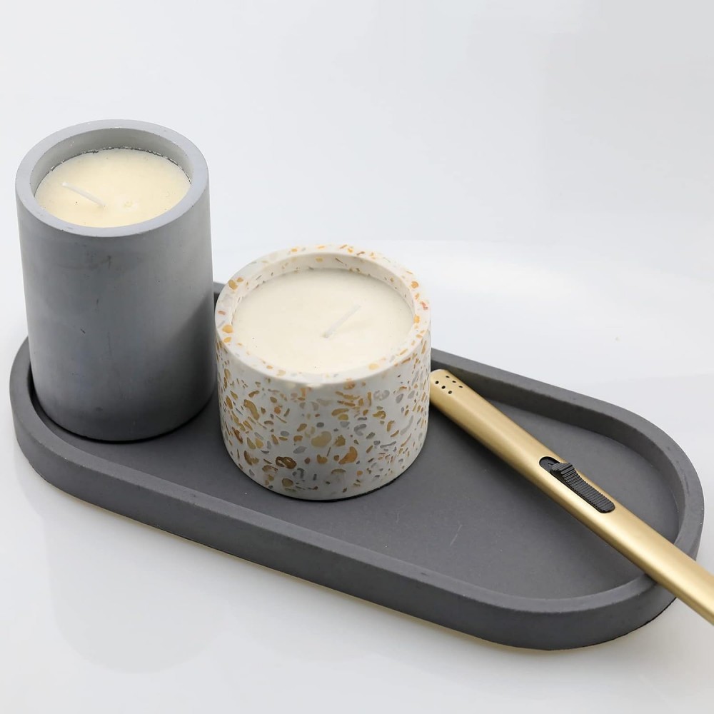 Modern gray Concrete Tray (1, Stone)